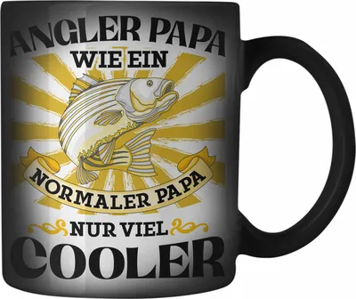 Produktbild von Trendation - Angler Papa Geschenk Vatertag Geschenkidee von Sohn für Angler-Vater (Schwarz)