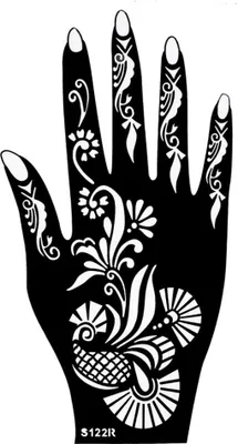 Produktbild von Henna Tattoo Schablone für die Rechte Hand