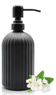 Produktbild von Seifenspender Glas mit Edelstahlpumpe 400ml Schwarz