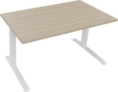 Produktbild von Sitz-/Stehtisch Kufe Doppels. Quad. B1400xT800xH645-1275 ws/Eiche Nat