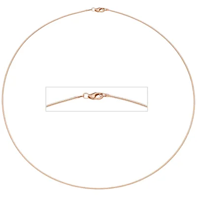 Produktbild von JOBO Halsreif 925 Sterling Silber rotgold vergoldet 1,1 mm 42 cm Kette Halskette