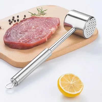 Image de Attendrisseur de viande double face - acier inoxydable - 1 pièce