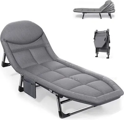 Produktbild von Famanu Feldbett - Klappbar, 1 Person, 65x200x32 cm, mit Matratze, grau