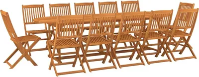 Image de Ensemble à manger de jardin 13 pcs 280x90x75 cm bois d'acacia