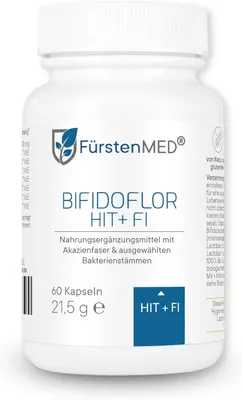 Produktbild von FürstenMED® Bifidoflor HIT + FI bei Histaminintoleranz und Fructoseintoleranz mit Bifidobacterium und Lactobacillus Stämmen - 60 Kapseln