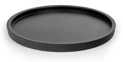Serviertablett aus Stahl, matt schwarz, Ø 38 cm