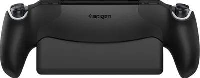 A black Spigen case for a gaming device.