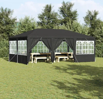 Produktbild von Desgin Partyzelt mit 10 Seitenwänden Anthrazit 6x4 m PE - Pavillons & Partyzelte 42003435