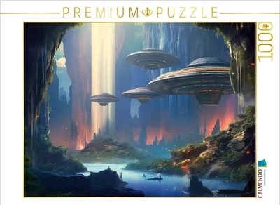 Produktbild von CALVENDO Puzzle Höhlenstadt auf einem fremden Planeten | 1000 Teile Lege-Größe 64x48cm Foto-Puzzle für glückliche Stunden