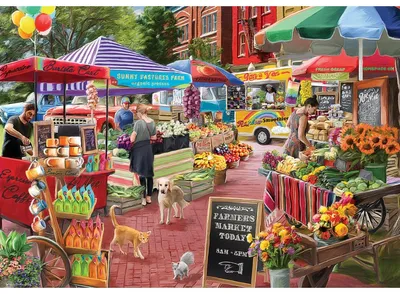 Produktbild von Eurographics Puzzle Bauernmarkt - 104 Teile, Lernspiel aus Karton