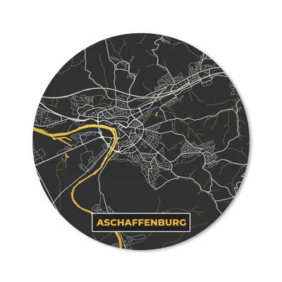 Produktbild von MuchoWow® Mauspad Mousepad Gold - Deutschland - Karte - Stadtplan - Aschaffenburg 20x20 cm - Mousepads - Maus Mat - Pad - Mausunterlage - Schreibtischmatte