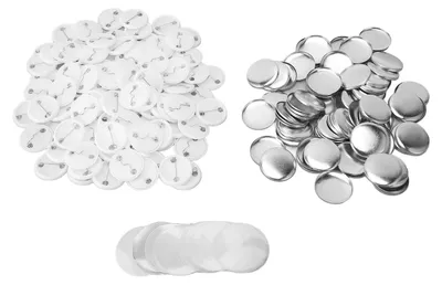 Immagine prodotto di set di 100 spille, tonde in metallo, 37 mm / 1,5 pollici, per realizzare spille personalizzate per abbigliamento e zaini