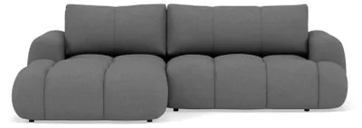 Image de Best Mobilier Yulin - Canapé d'angle gauche 4 places convertible avec coffre en tissu bouclette , Gris