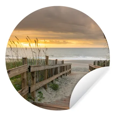 Produktbild von MuchoWow® Runde Wandtattoo - Wandsticker Tapete Aufkleber Strand - Meer - Düne - Weg Ø 80 cm Selbstklebend und Repositionierbar - Wandaufkleber - Kreis - Mauerkreis - Wand Bilder - Wandsticker - Wohnzimmer Dekoration - Dekoration für die Wände - Aluminium - Babyzimmer