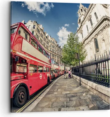 Produktbild von Bild auf Leinwand - Leinwandbild - Architektur London Stadt - 70x70cm - Wand Bild - Wanddeko - Leinwanddruck - Bilder - Kunstdruck - Wanddekoration - Leinwand bilder - Wandkunst - AC70x70-2405