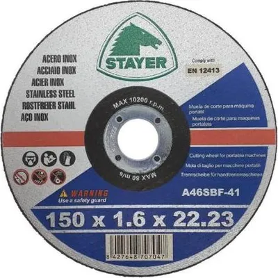 Obrázok produktu pre Kotúč na rezanie kovov STANDARD T41, Ø 150 x 1,6 x 22,23 mm, STAYER