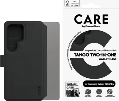 Produktbild von PanzerGlass CARE™ by ® Case Tango 2-in-1 Wallet m. Qi Compatible Samsung Galaxy S25 Ultra, Cover, Samsung, Samsung - Galaxy S25 Ultra, Schwarz