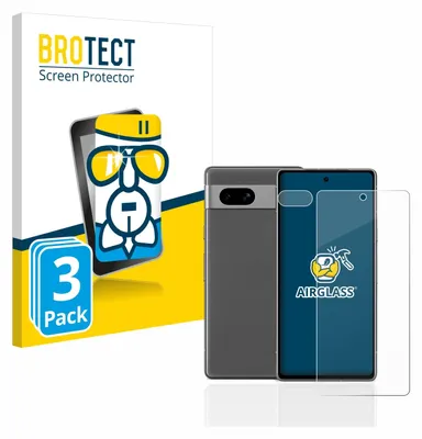 A product shot of a screen protector package and a smartphone.