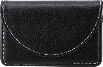 Produktbild von Tragbares Visitenkartenetui aus Leder, Brieftasche, Kreditkartenetui (Schwarz)