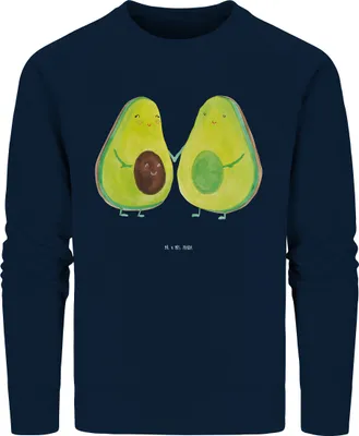 Produktbild von Mr. & Mrs. Panda Baumwoll Pullover Avocado Pärchen Größe L - French Navy - Geschenk, Familie, Pulli, Sweatshirt, Liebe, Avocados, Geburt, Sustainable, Sweater