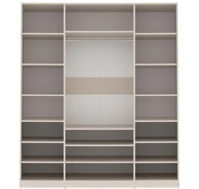Produktbild von Marmex Möbel TRES W SET Kleiderschrank ohne Türen 180x206x51cm Graubeige Cashmere