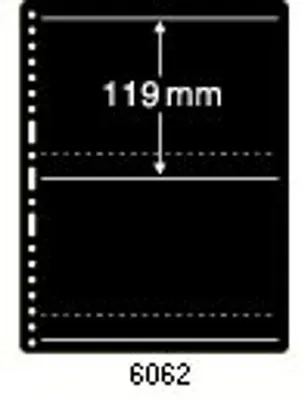 Produktbild von PRINZ 100 Einsteckblätter 6062 Prinz-System 2 Fächer je 119 mm Höhe schwarz