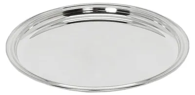 Serviertablett rund 22 cm versilbert