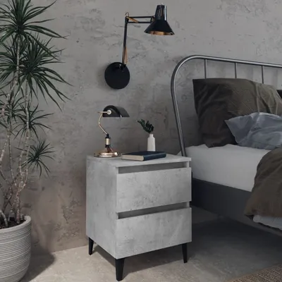 Obrázok produktu pre vidaXL Nočný stolík Concrete Grey 40x35x50 cm Drevo Materiál