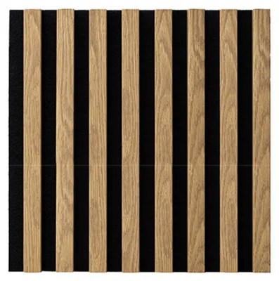 Zdjęcie produktu dla Lamele ścienne na czarnym filcu 8L Marbet Design WOODLINE 40x40 cm Dąb jasny 1 szt.