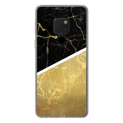 Produktbild von MuchoWow® Handyhülle Schutzhülle Hülle für Huawei P40 Lite Marmor - Schwarz - Gold Silikon Softcase Handy Hülle - Handy