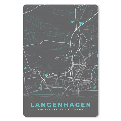 Produktbild von MuchoWow® Mauspad Mousepad Stadtplan - Langenhagen - Deutschland - Karte 40x60 cm - Mousepads - Maus Mat - Pad - Mausunterlage - Schreibtisch Accesoire