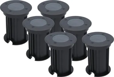 Image de HOFTRONIC - Spot LED au sol 6x GU10 Dimmable IP67 Noir Ø12cm