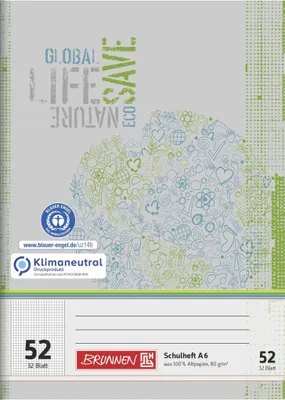 Produktbild von Brunnen Oktavheft/Schulheft DIN A6 Lineatur 52, (32 Blatt)