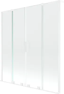 Obrázok produktu pre Mexen Velar L Duo 2-krídlová posuvná vaňová zástena 150 x 150 cm, transparentná, biela - 896-150-003-02-20