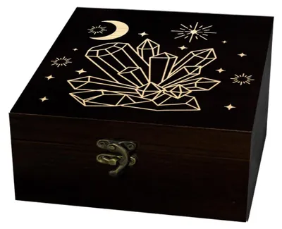 Holz-Souvenirbox, Traumkristall-Muster, 12x12x6 cm