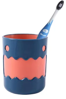 Produktbild von Mundspülbecher Zahnbürstenhalter Kunststoff Blau 450 ml wiederverwendbar