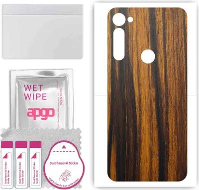 Produktbild von apgo Rückseite Schutzfolie, Skin, kompatibel mit Motorola Moto G Pro, Hinten Displayschutzfolie aus Vinylfolie, kratzfest, einfache Montage - Tigerwood