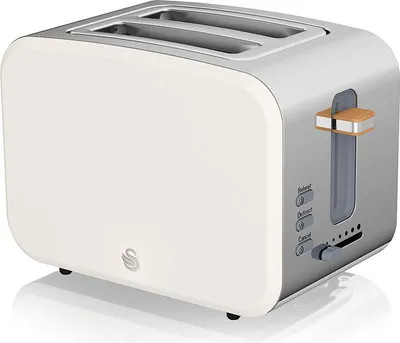 Produktbild von SWAN ST14610WHTNEU Toaster Breitschlitz 2 Scheiben 3 Funktionen Design Nordic Weiß