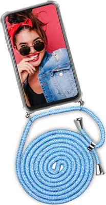 Produktbild von TWIST-Case + TWIST-Cord für Samsung Galaxy A70, Farbe:Chilly Jeans (Silber)