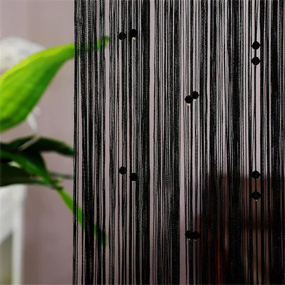 Produktbild von Fadenvorhang mit Perlen 100x200cm Schwarz