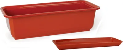 Zdjęcie produktu dla skrzynka balkonowa 50 cm + podstawka terakota