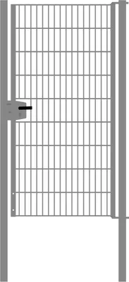 Produktbild von Drahtgittertor 1-flügelig, Durchgangslichte: 95 cm, Gesamtbreite inkl. Pfosten: 107 cm - Ausführung: verzinkt, Höhe: 183 cm