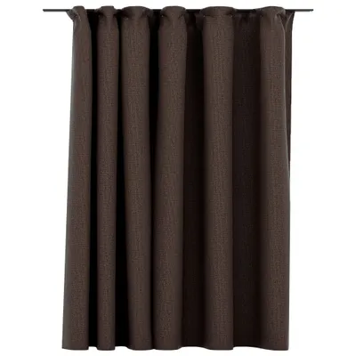 Produktbild von Verdunkelungsvorhang mit Haken Leinenoptik Taupe 290x245 cm