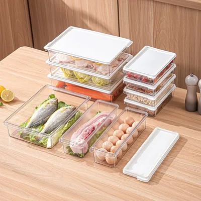 Produktbild von Creliv Frischhaltedose Multifunktionales Set transparenter Frischhaltedose, PET, (4er-Set, 4-tlg), Stapelbar, BPA Frei