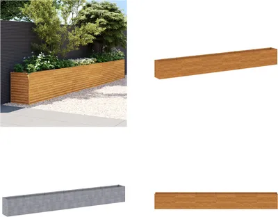Immagine prodotto di vidaXL Letto rialzato 578x50x69 cm in acciaio corten - Letto rialzato - Fioriera - Vaso per fiori