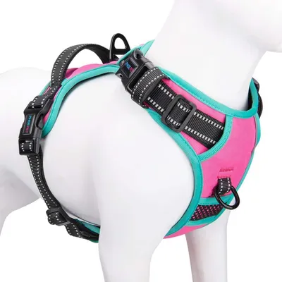 Produktbild von Hundegeschirr Anti-Zieh Reflektierend Verstellbar mit Griff Rosa XS