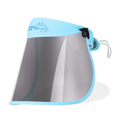 Produktbild von Sonnenhut für Damen, blockiert Sonnenlicht, UV-Schutz, drehbarer Gesichtsschutz, leeres oberes Visier, klares Sichtfeld, Sonnenhut, Gesichtsschutz, Sonnenschutzkappe fürs Radfahren, Blau, Einheitsgröße
