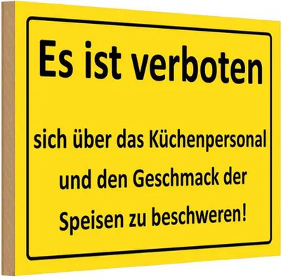 Produktbild von vianmo Holzschild 20x30 cm Verboten über Küchenpersonal Warnschild Hinweisschild