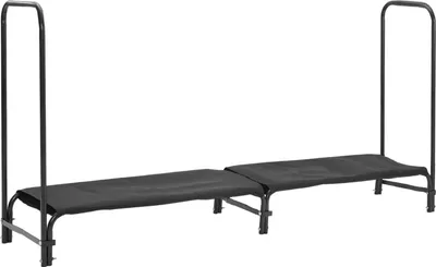 Image de Rack à bois extérieur - Stockage de bois 2,4 m - Métal robuste - Pour bûches de différentes tailles - Support d'empilage stable - Bleu