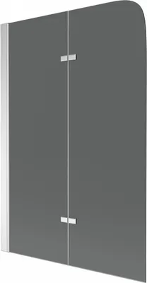 Produktbild von Mexen Felix 2-Flügel-Badewannenwand 100 x 140 cm, Graphit, Chrom - 890-100-002-01-40